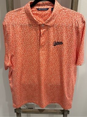 Auburn Cutter & Buck Vault Script Pike Eco Flora Print Polo Size Large